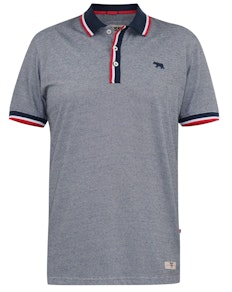 D555 Bayton 2-Streifen-Jersey-Poloshirt mit gerippten Kragenbündchen, Grau
